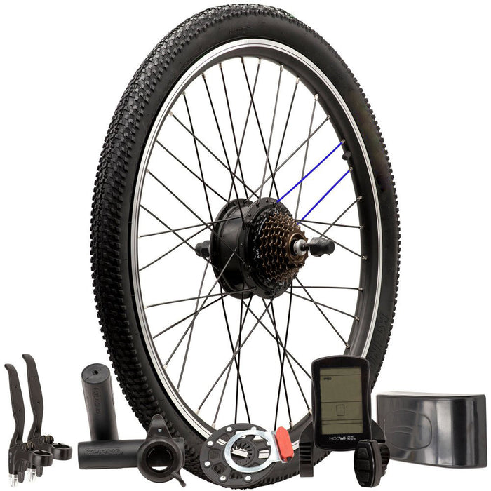 Roue arrière 36v 500w 26 pouces à engrenages TigerWheel Kit de vélo électrique + batterie en option