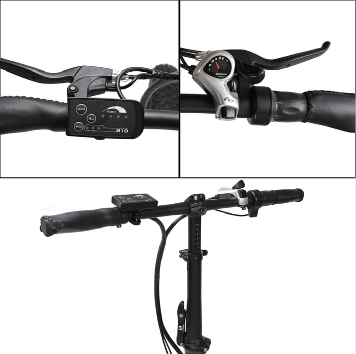 Flying Tiger Fat Tire Portable and Folding Electric Bike - White